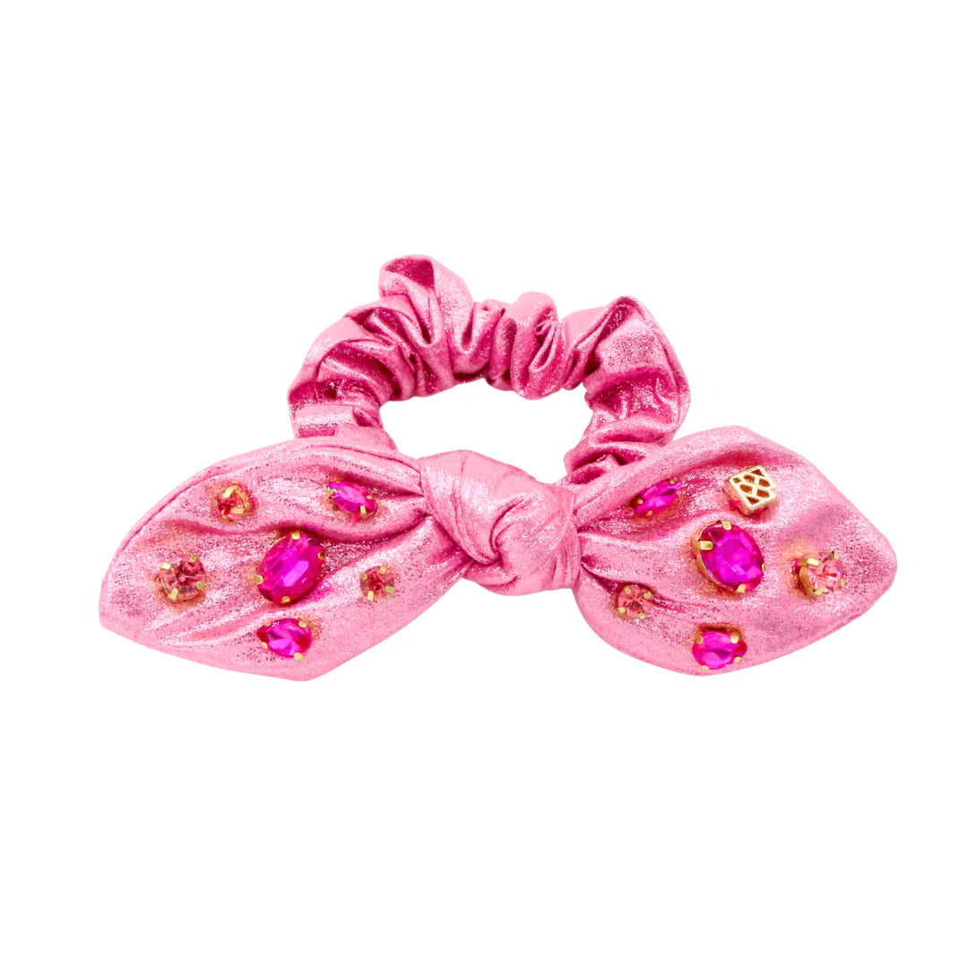 BC- Shimmer Bow Scrunchie Pink