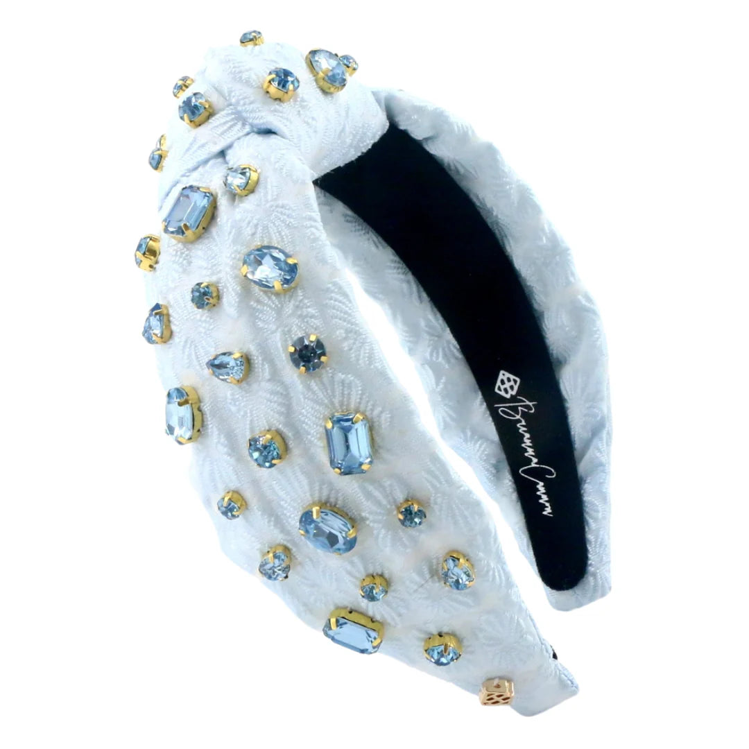 BC- Blue Textured Headband with Crystals