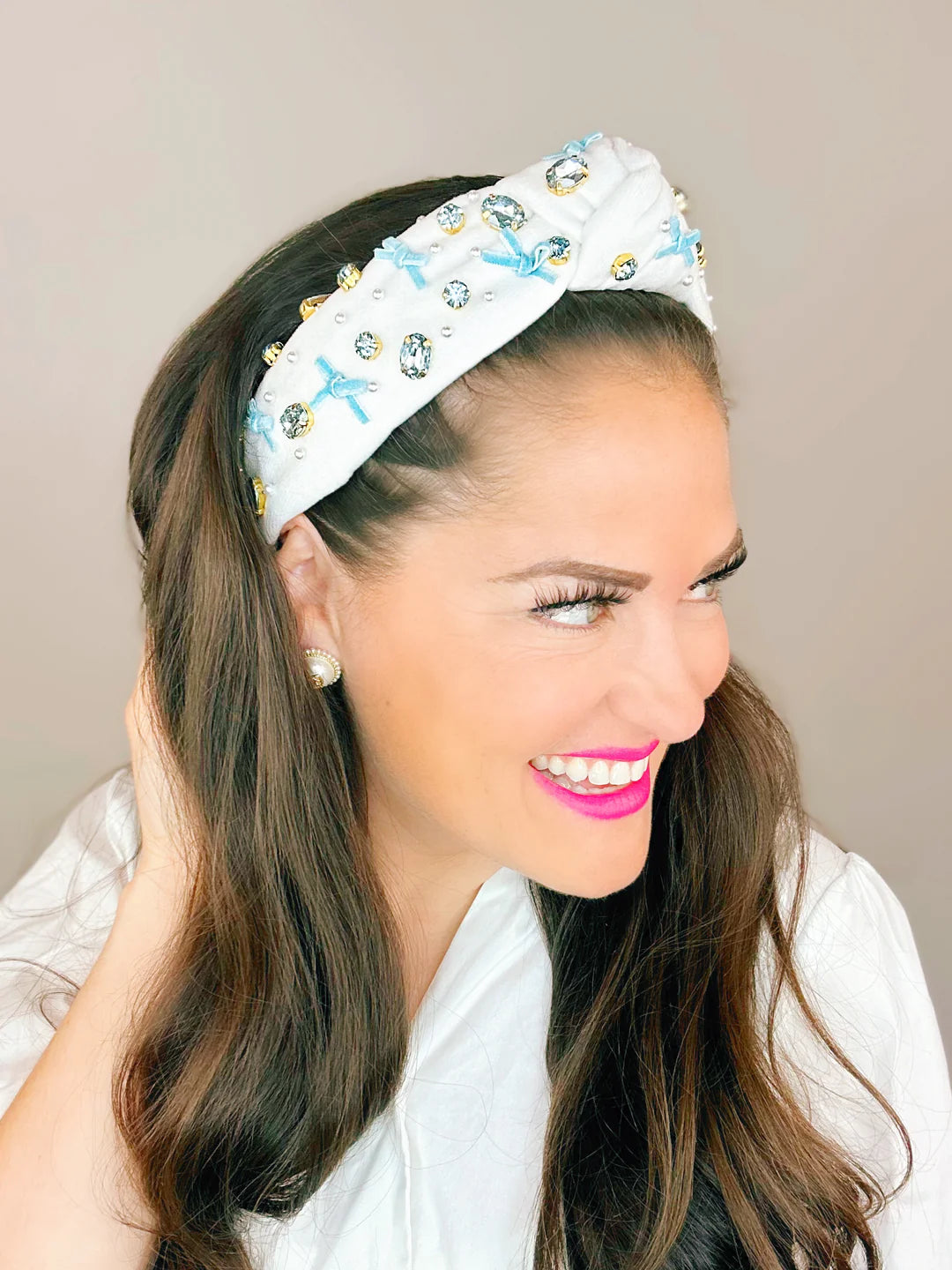 BC- Blue Bow Headband