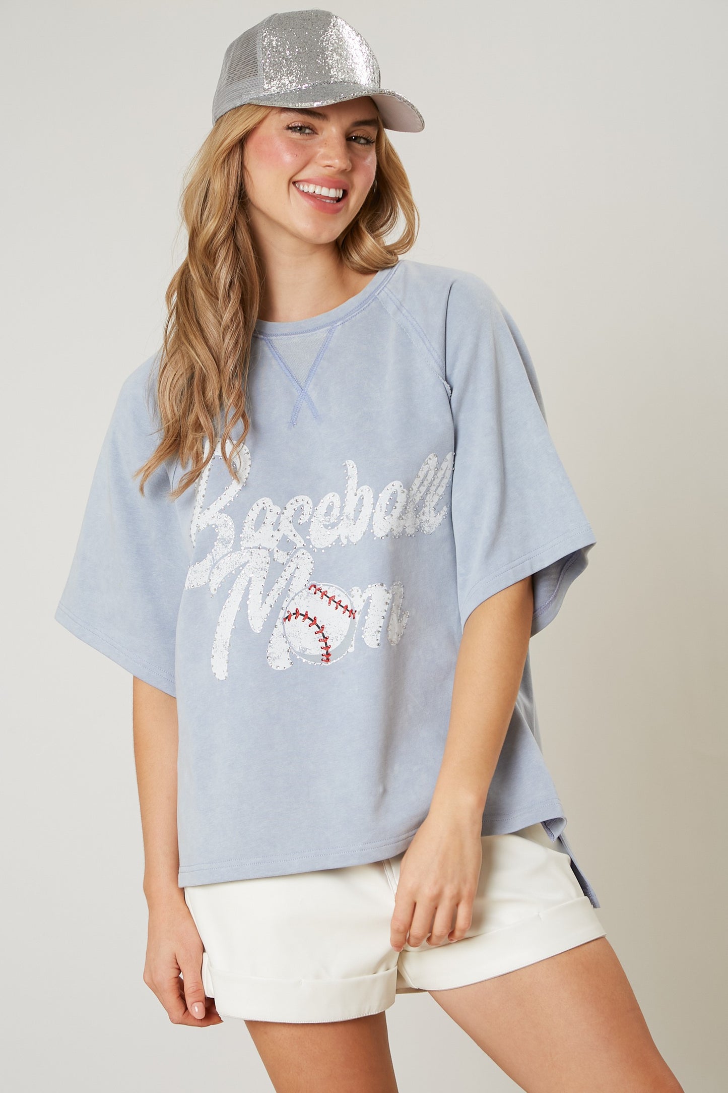 Baseball Mom Rhinestone Tee