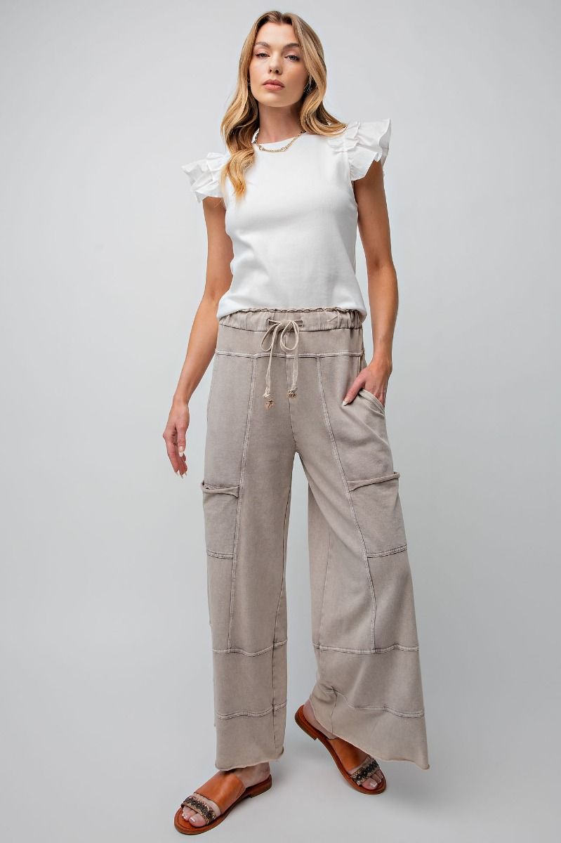 Francie French Terry Pants- Mushroom