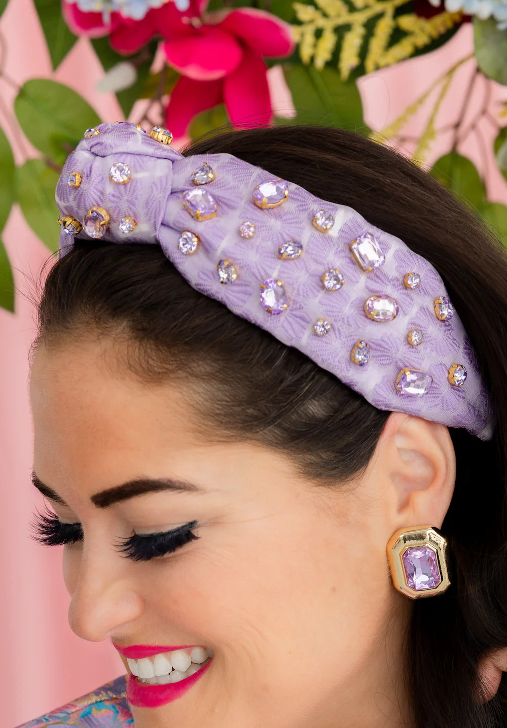 BC- Lavender Textured Headband with Crystals