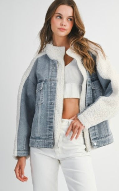 Mable Sherpa Denim Jacket