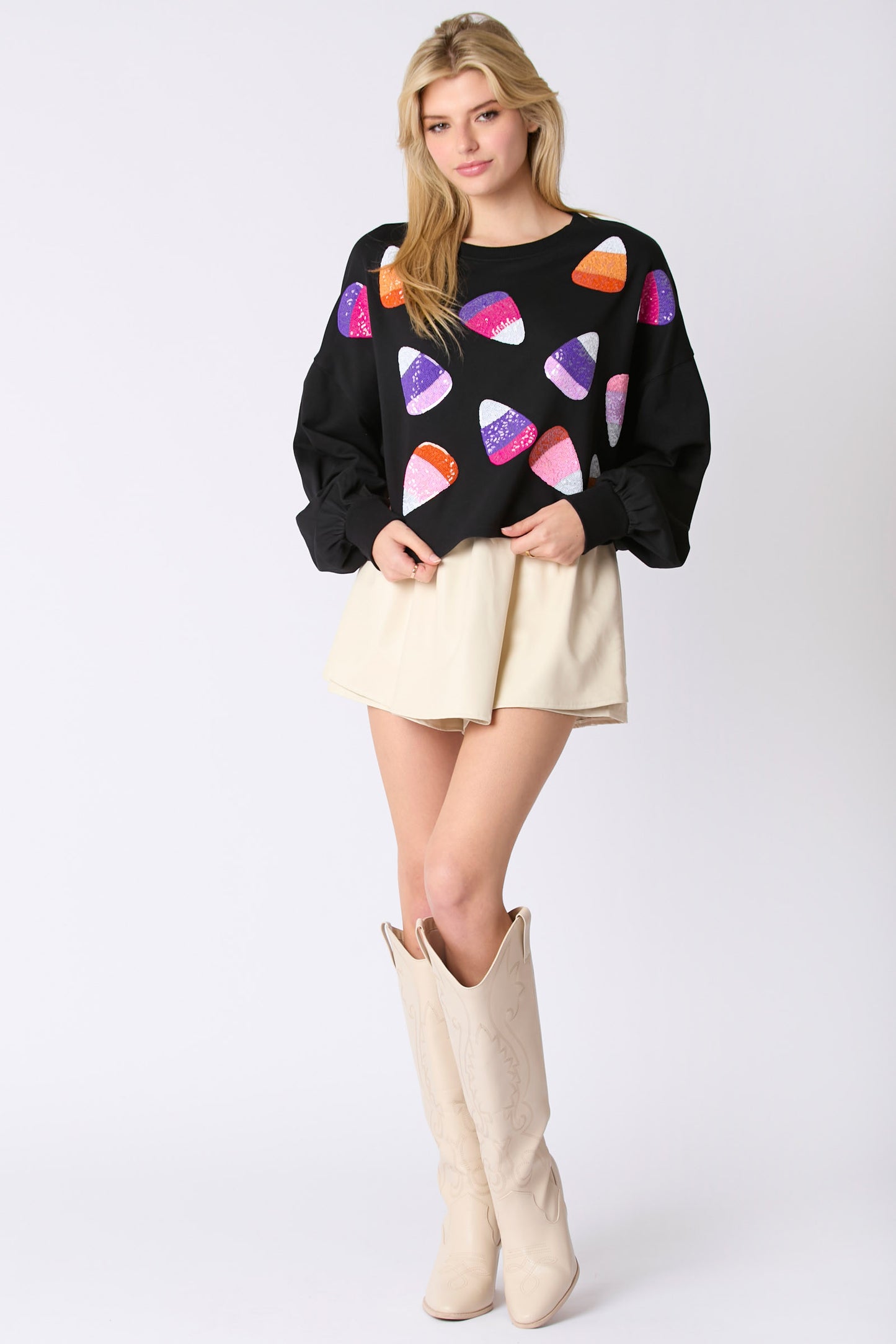 Sequin Candy Corn Sweatshirt
