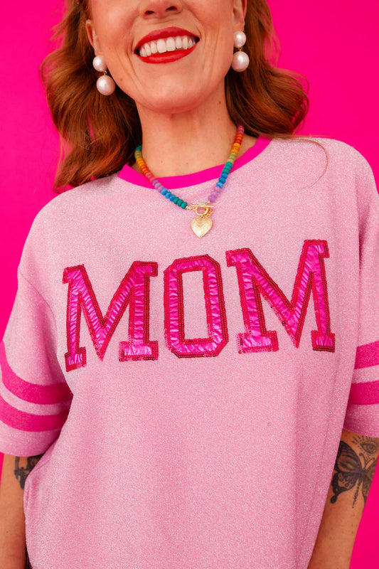 BC- Mom Pink Sparkle Tee