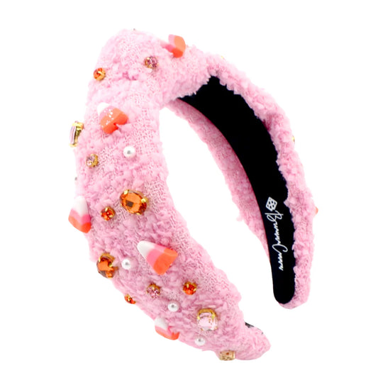 BC Headband- Halloween Candy Corn Tweed Headband