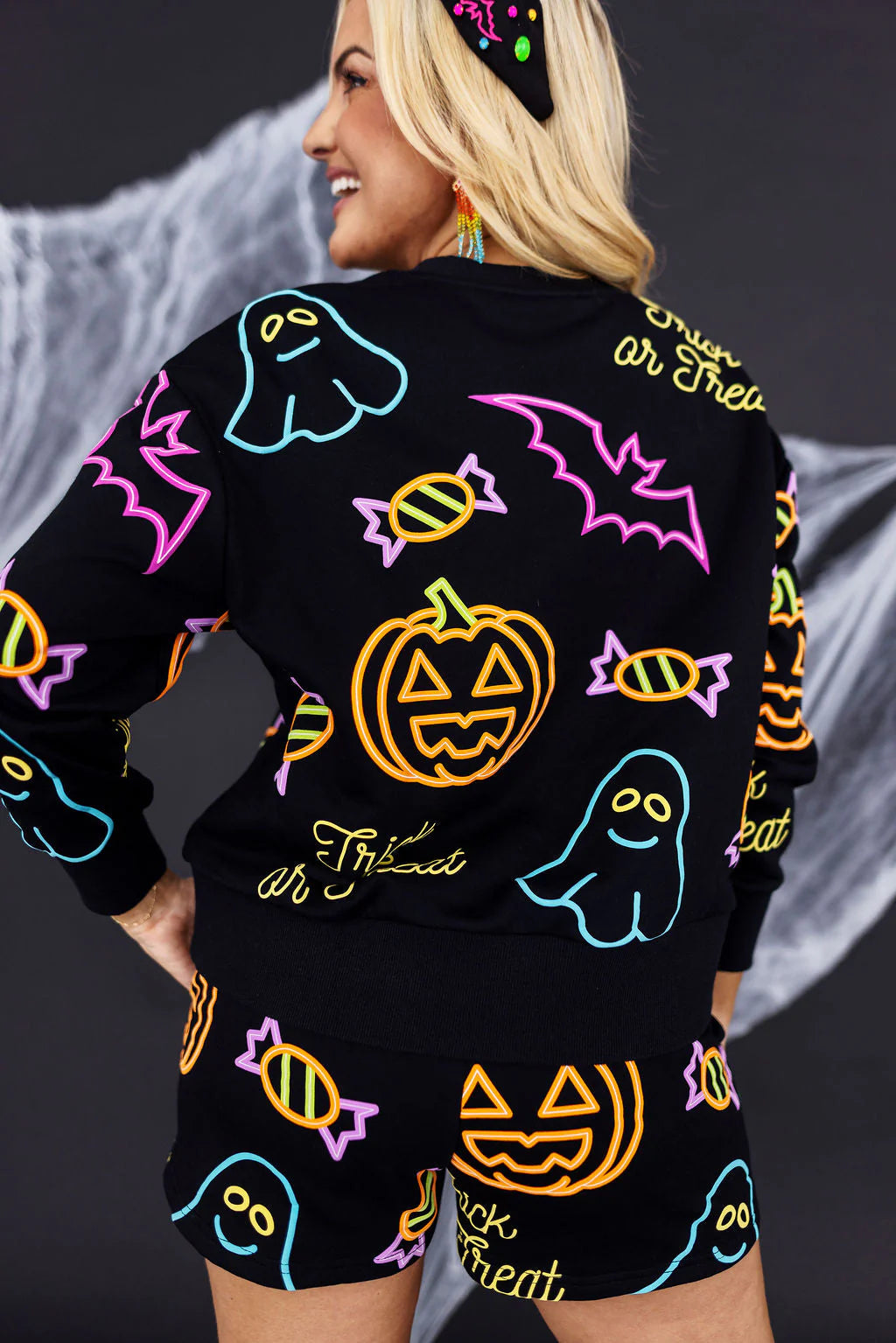 BC- Neon Lights Trick or Treat Sweatshirt