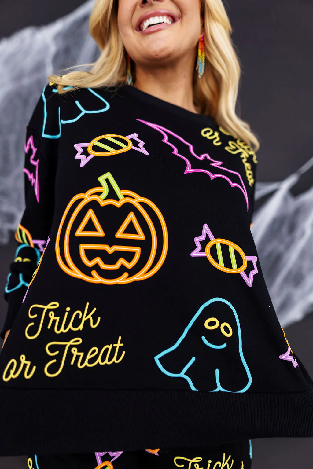 BC- Neon Lights Trick or Treat Sweatshirt