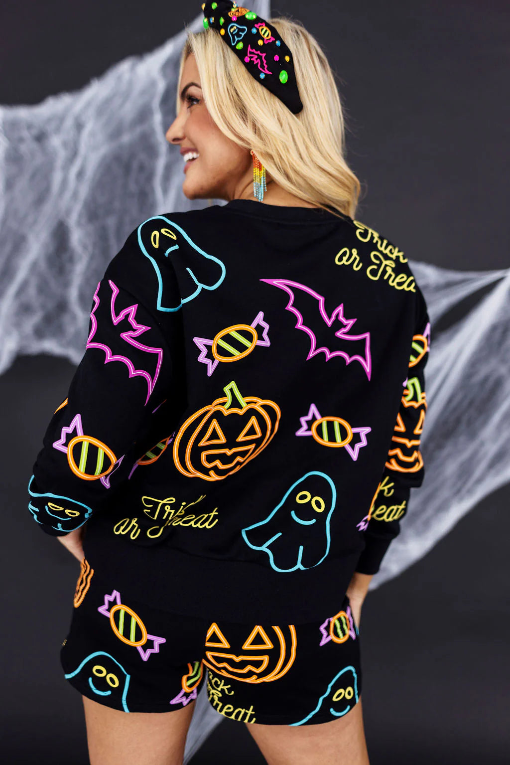 BC- Neon Lights Trick or Treat Shorts