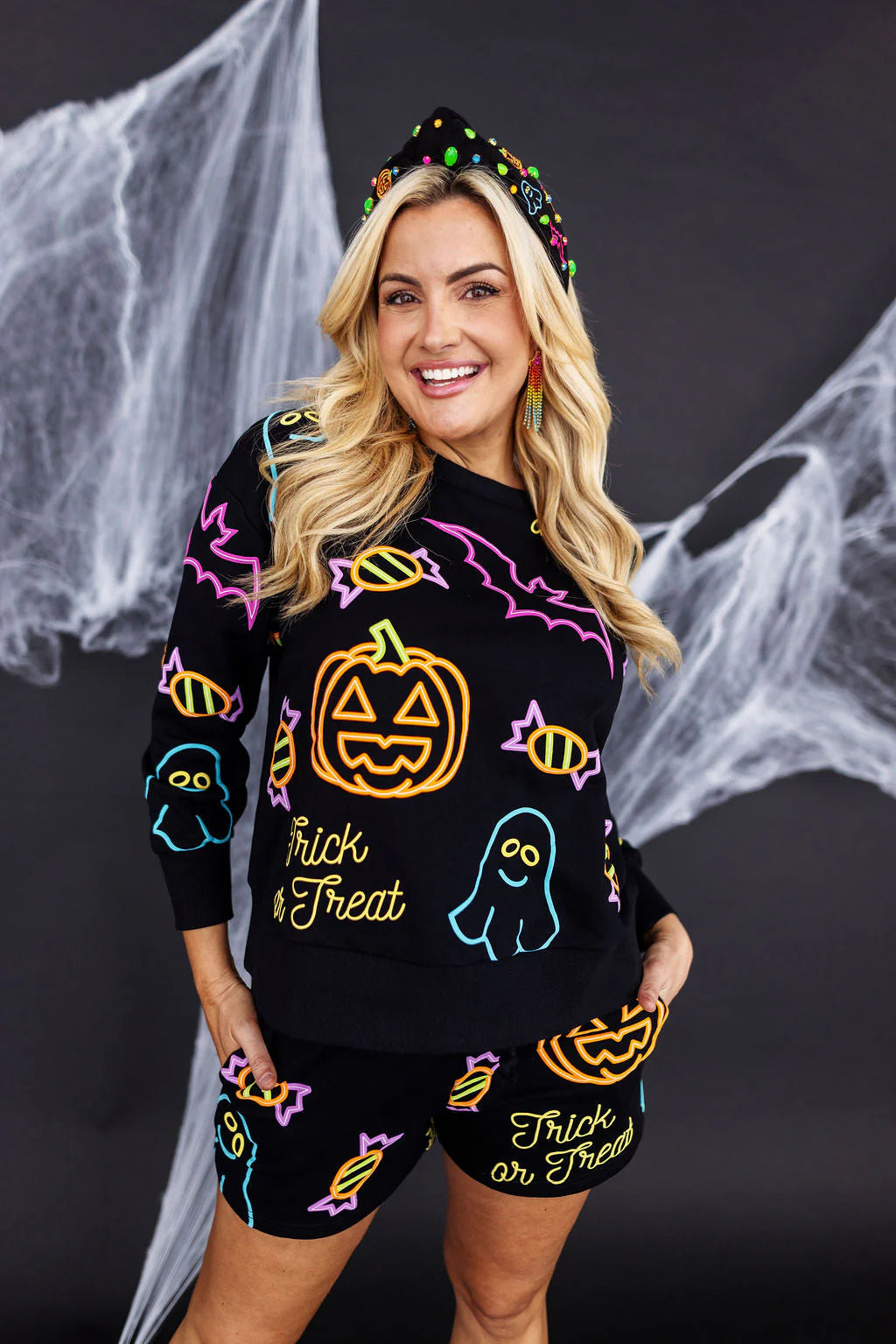 BC- Neon Lights Trick or Treat Shorts
