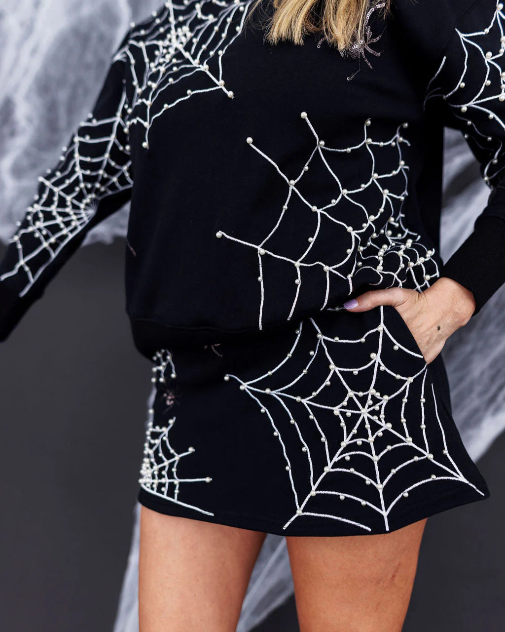 BC- Pearl Spider Webs Skort