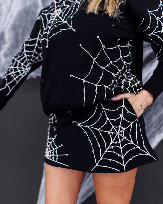 BC- Pearl Spider Webs Skort