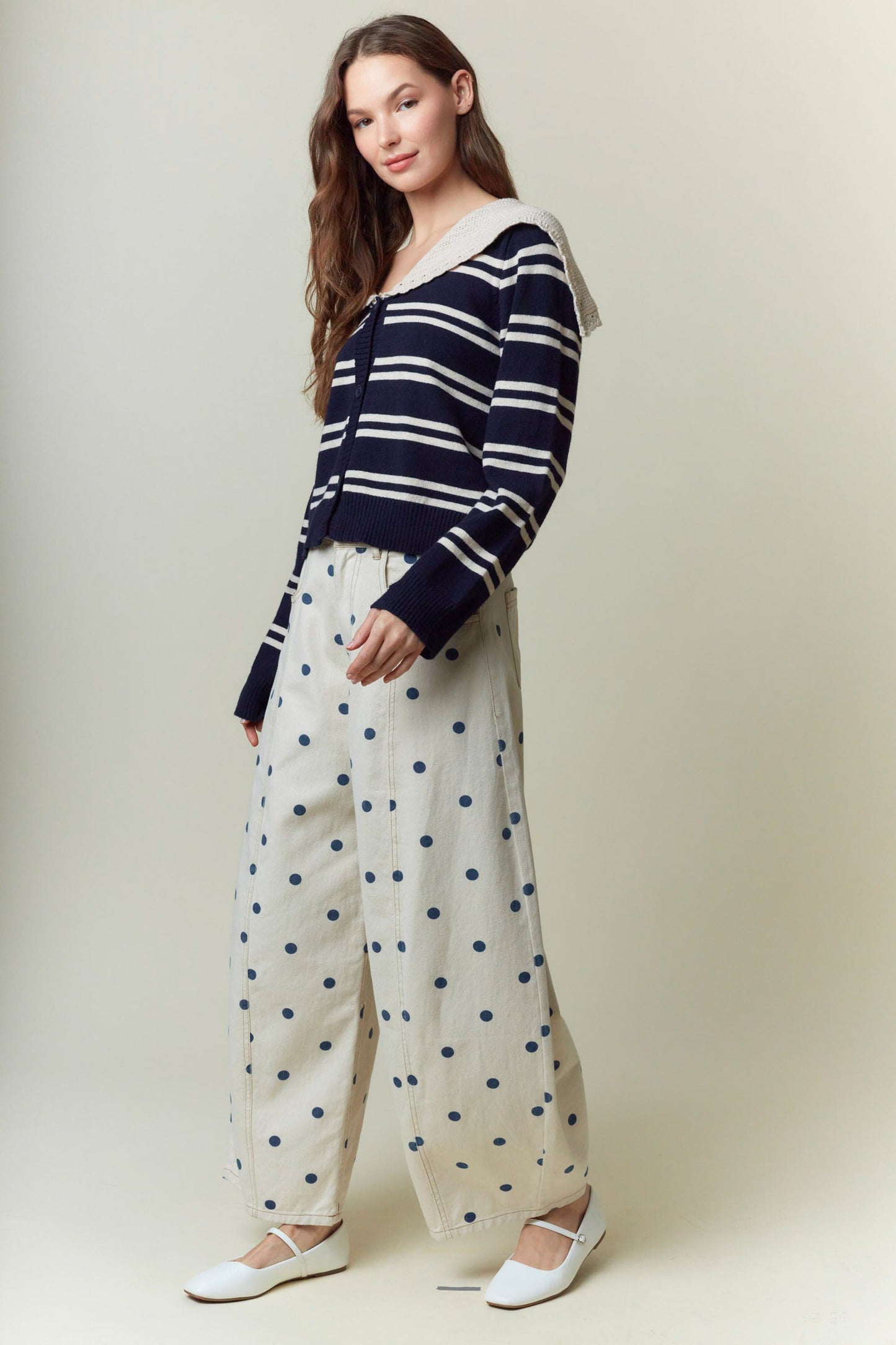 Polka Dot Barrel Jeans