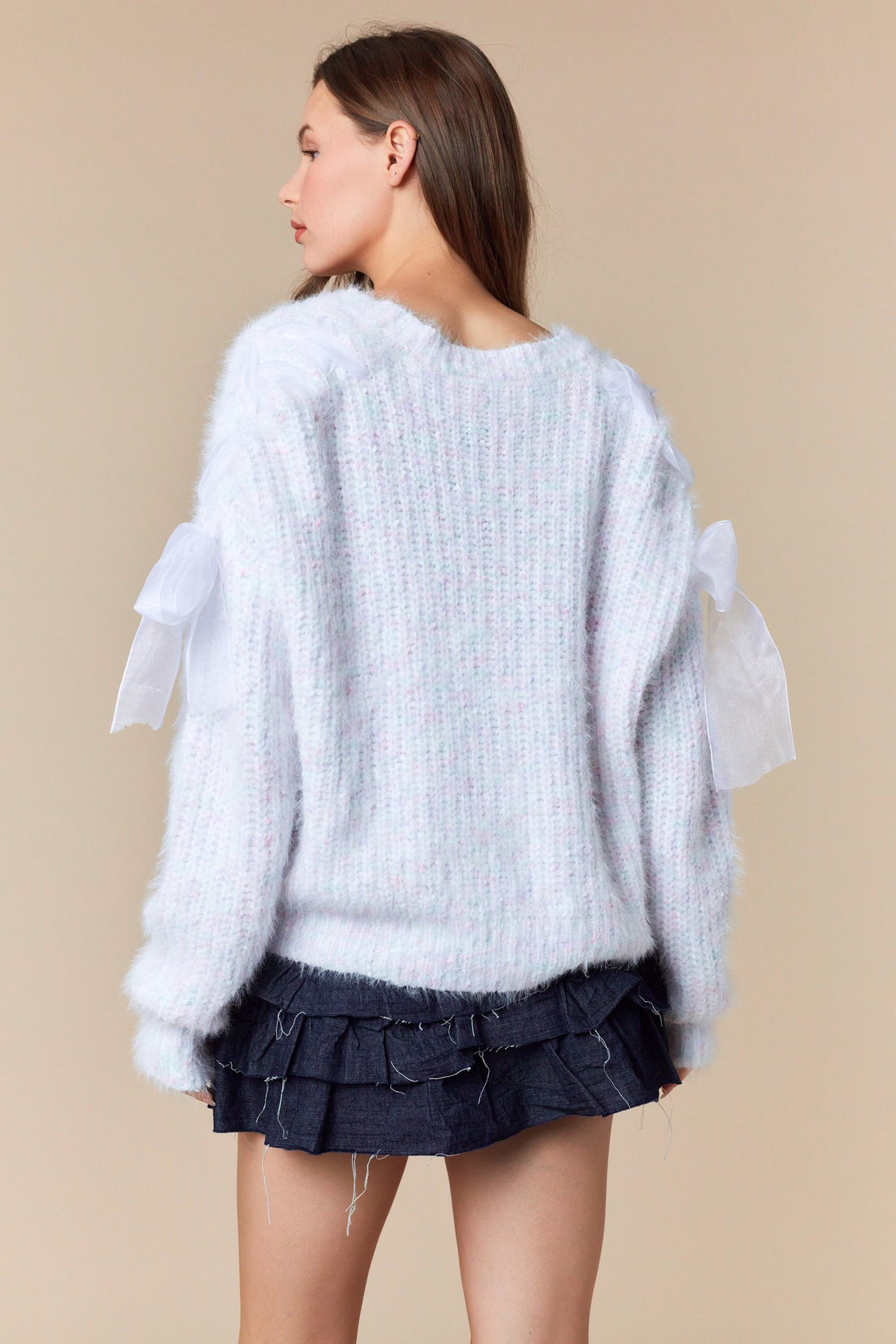 Organza Bow Cardigan
