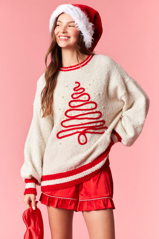 Christmas Tree & Pearl Sweater