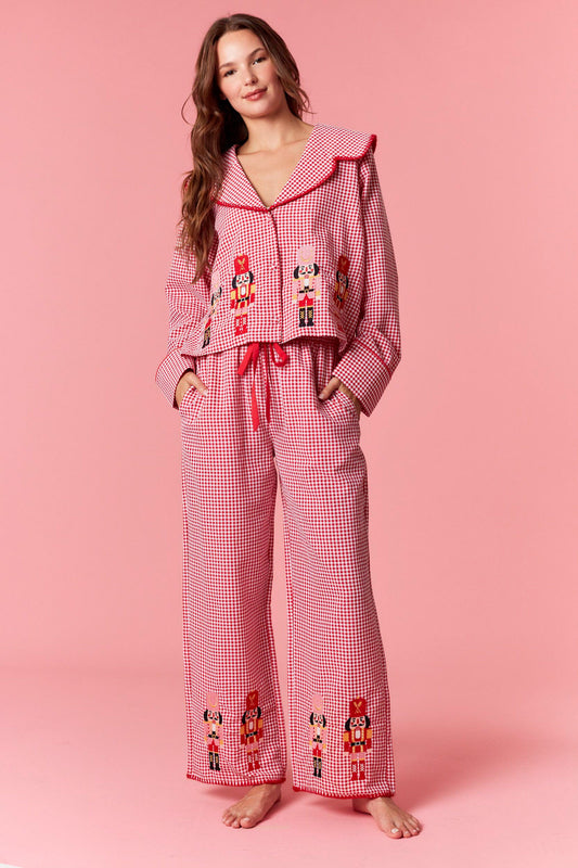Christmas Embroidered Nutcracker Pajamas- ships 12/10