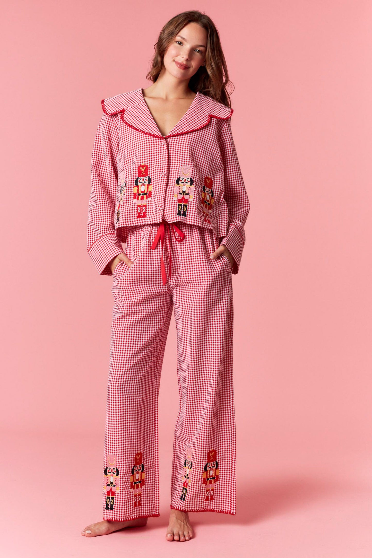 Christmas Embroidered Nutcracker Pajamas