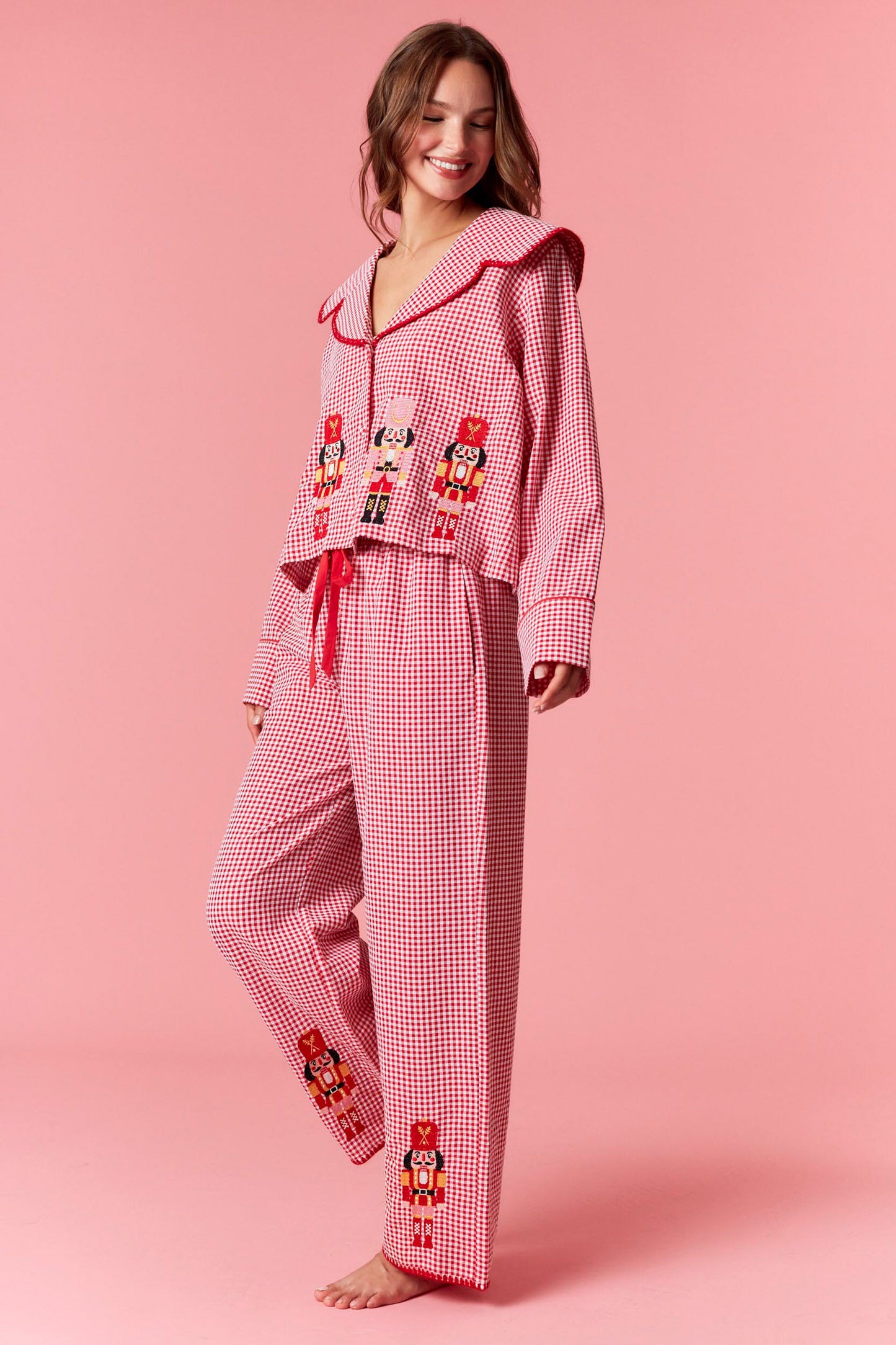 Christmas Embroidered Nutcracker Pajamas