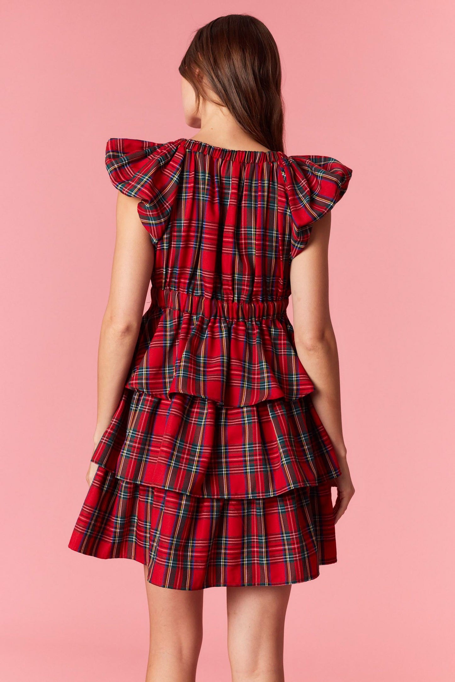 Christmas Plaid Bow Dress