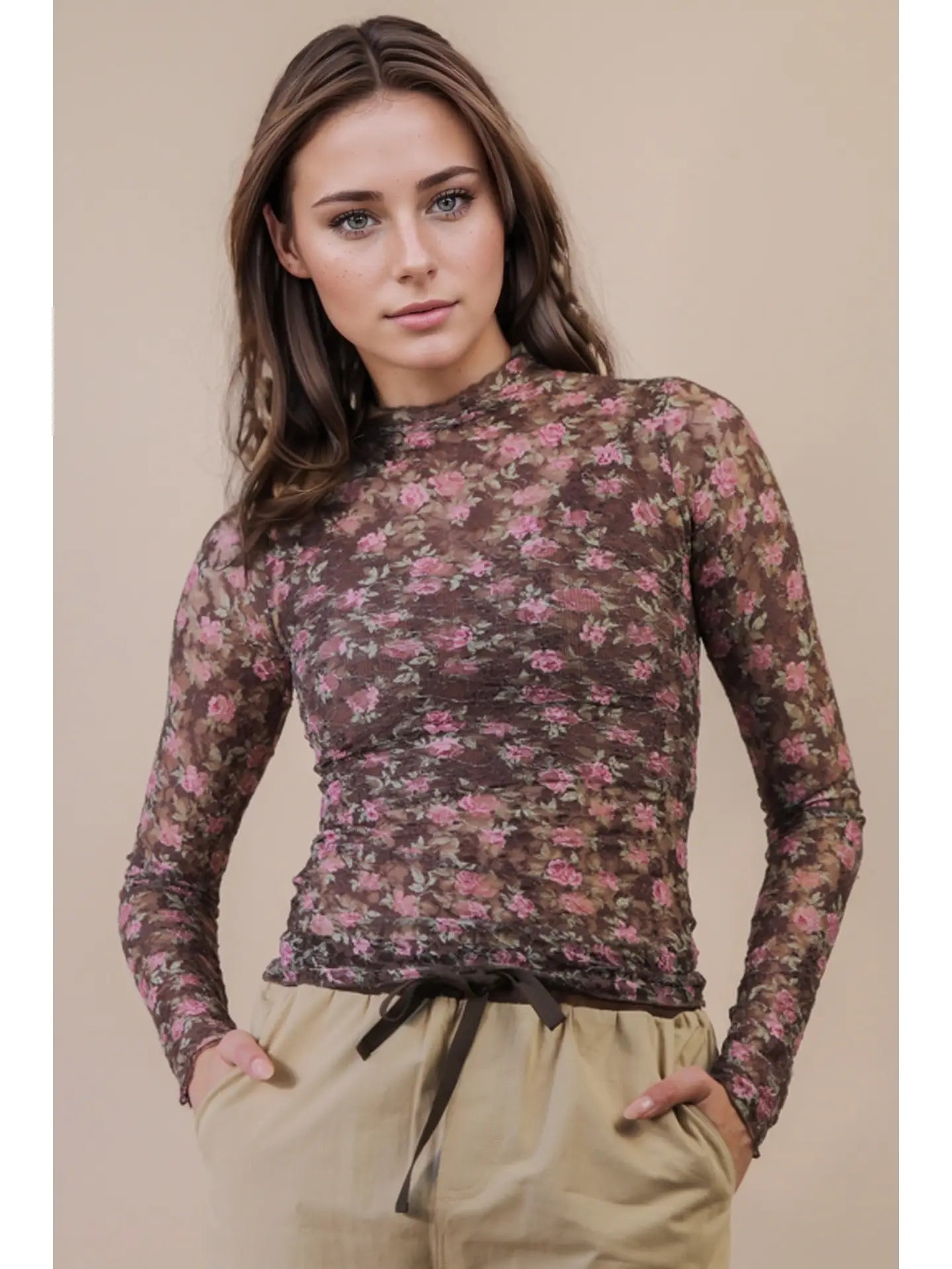 Bella Rose Lace Mesh Top
