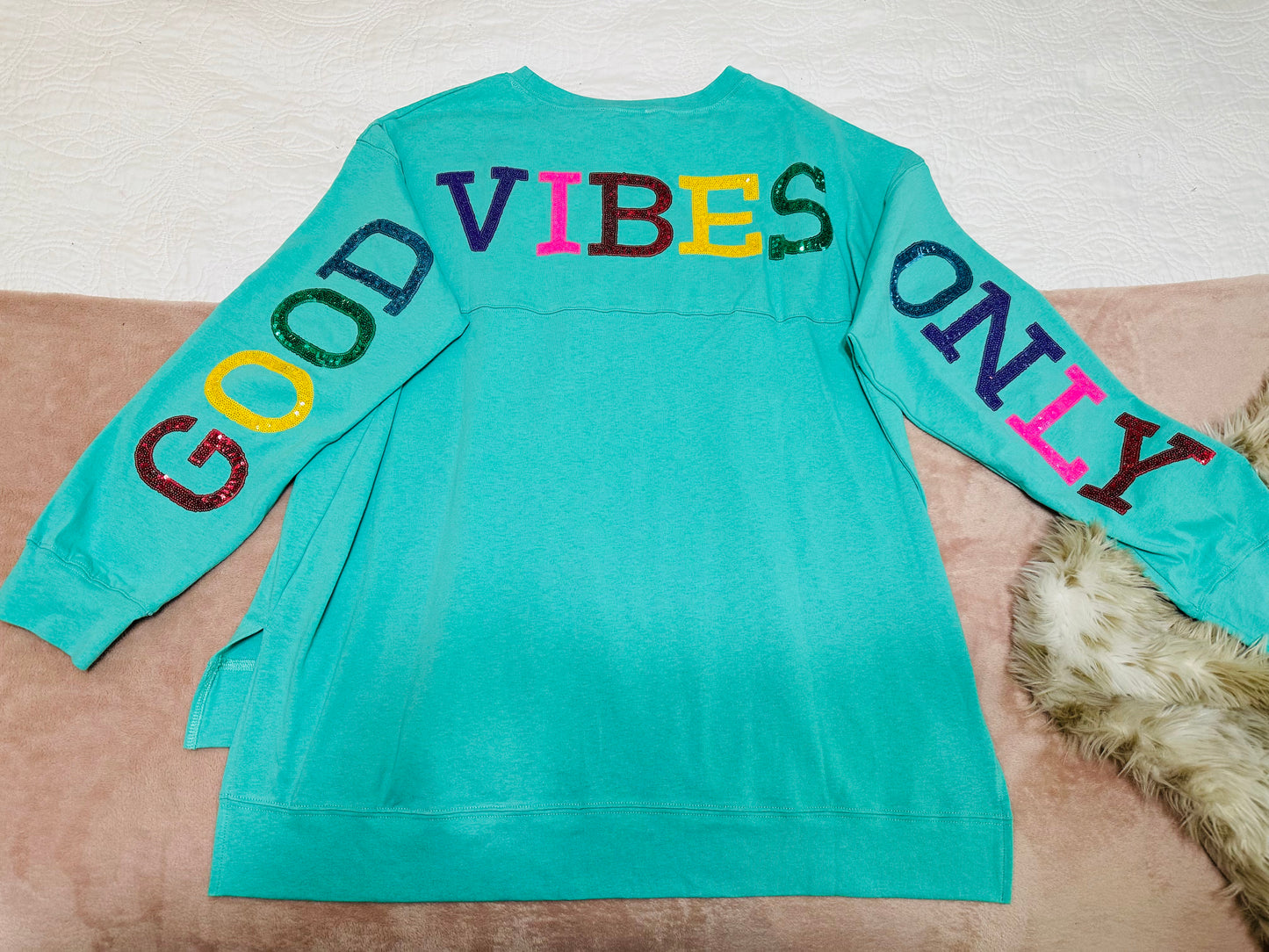 Good Vibes Only Sequin Tee