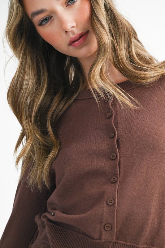 Mocha Mousse Button Up Cardigan