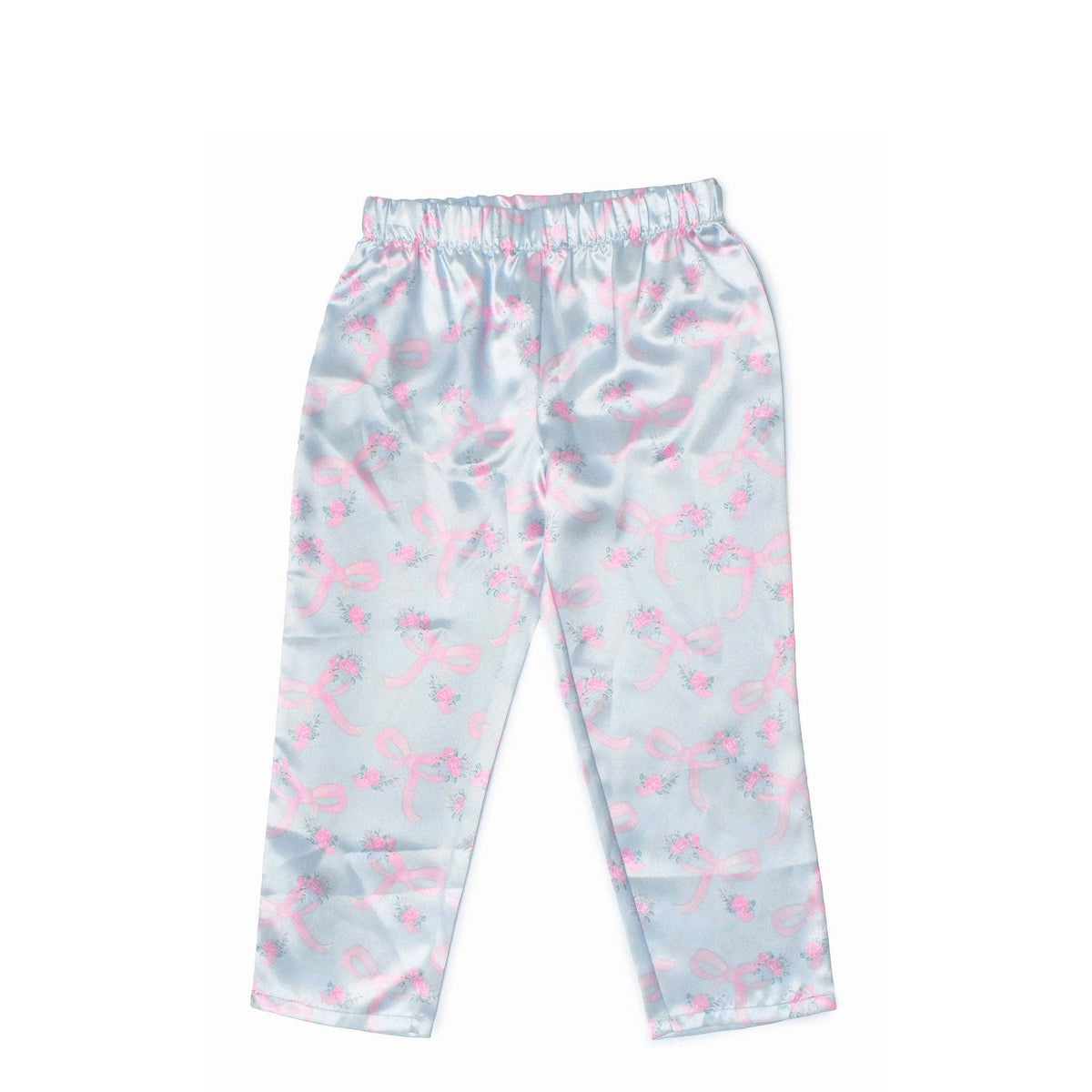 Girls- Floral Print Satin Pajama Set with Headband