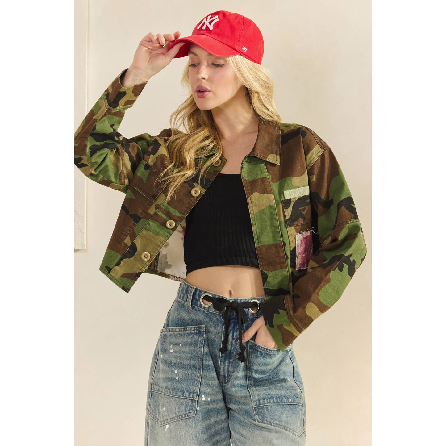 Floral Camo Crop Jacket