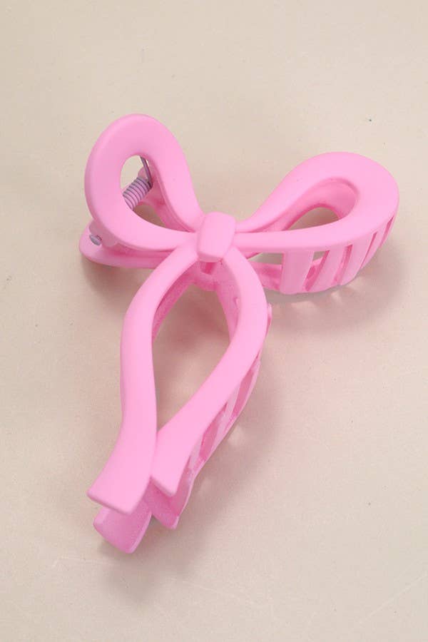 Bow Hair Claw- Pink