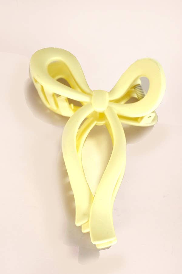 Bow Hair Claw- Butter Yellow