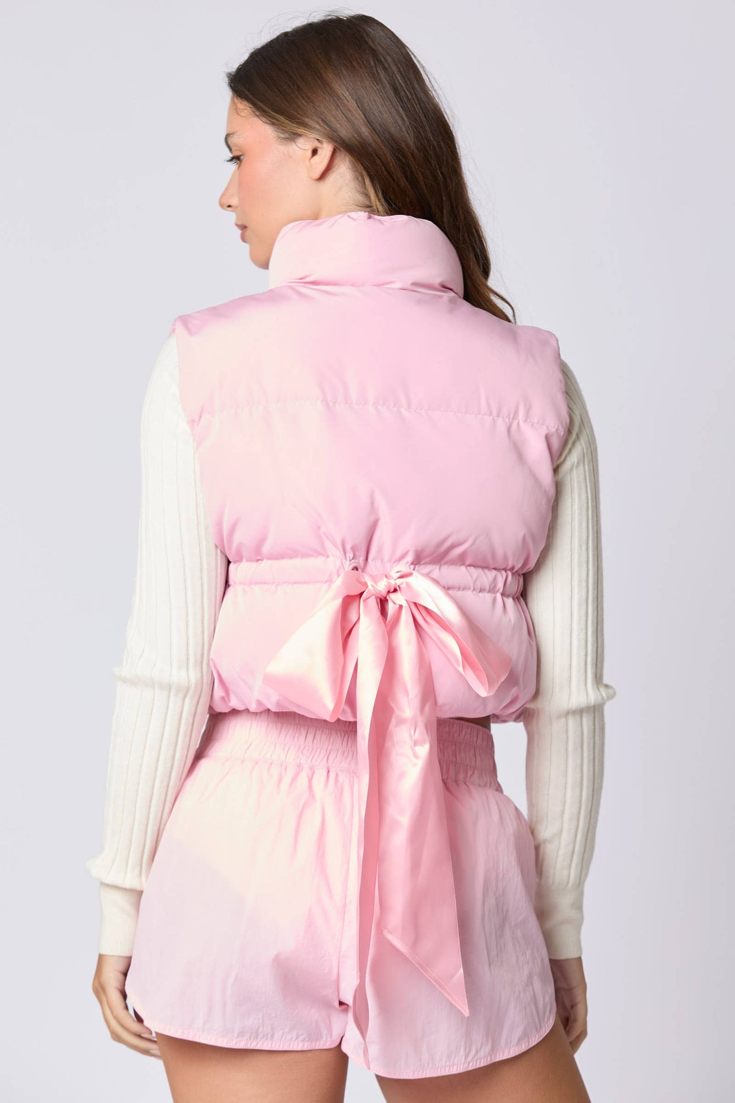 Millie Bow Back Vest- Pink