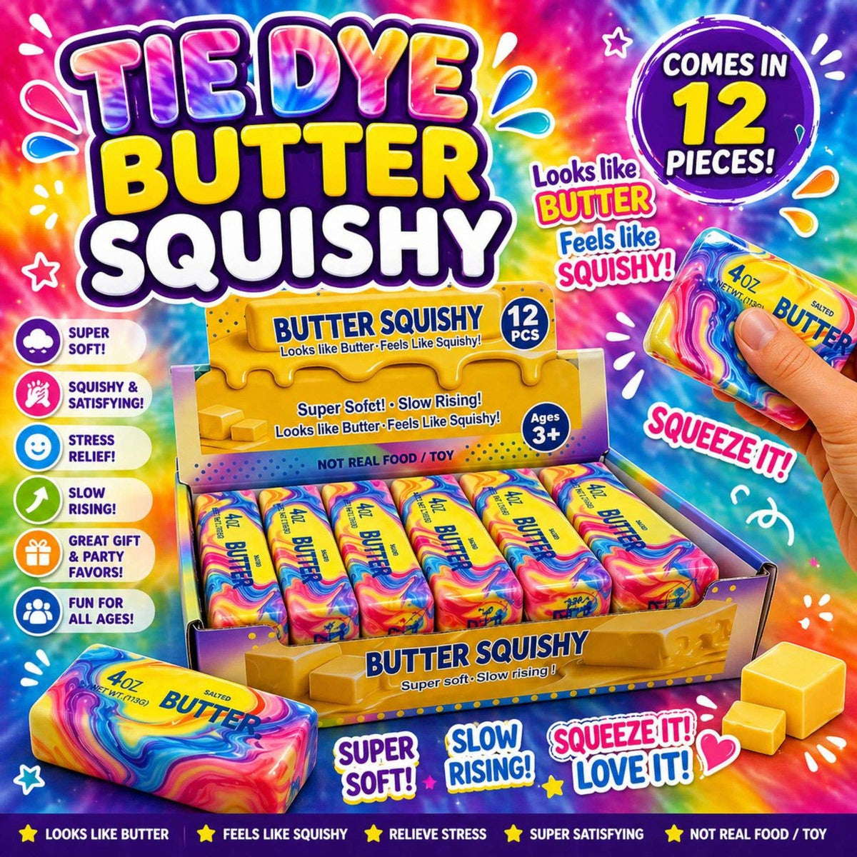 Tie Dye Butter Squishy