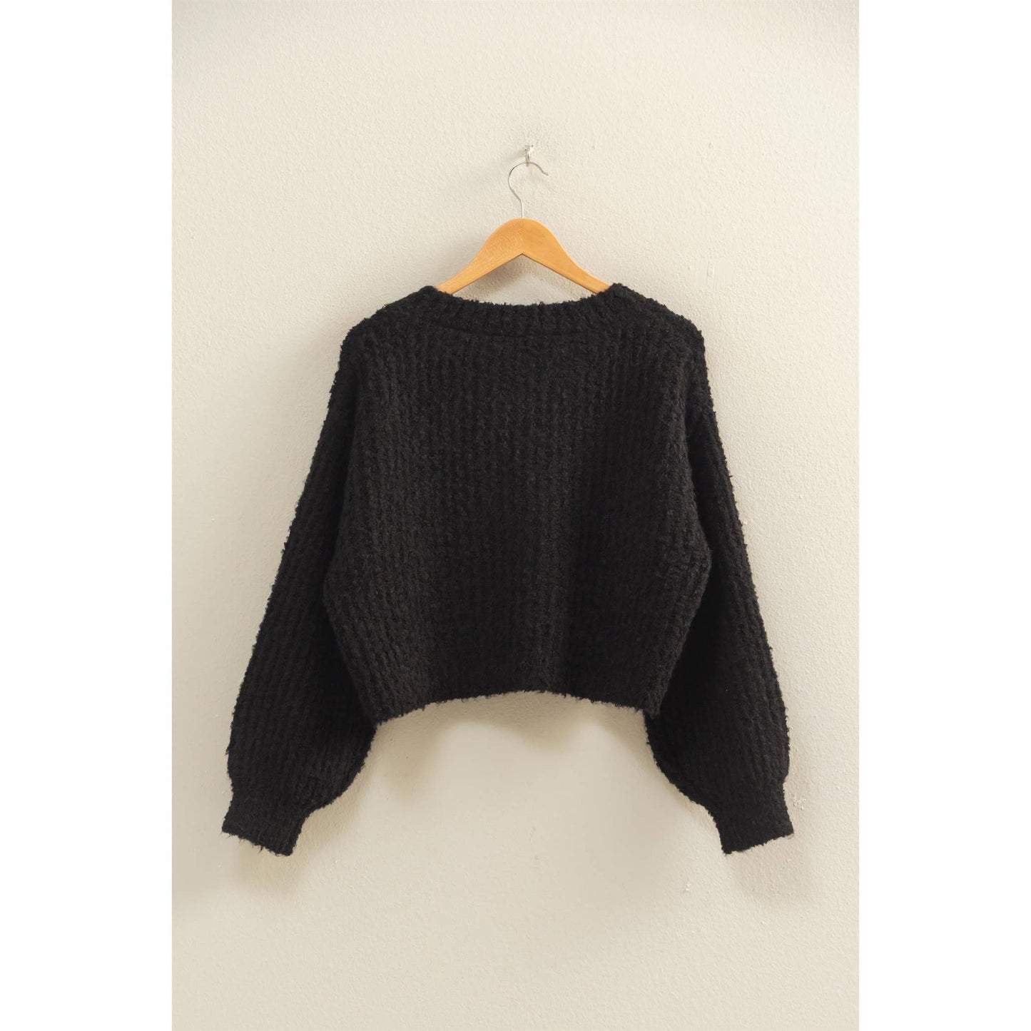 Rosa Button-Up Cardigan- Black