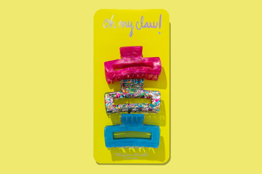 Claw Hair Clip Trio - Colorful Confetti