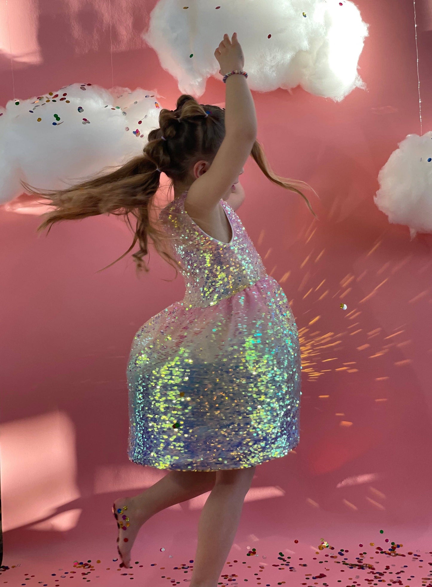Girls Ombre Sequin Dress