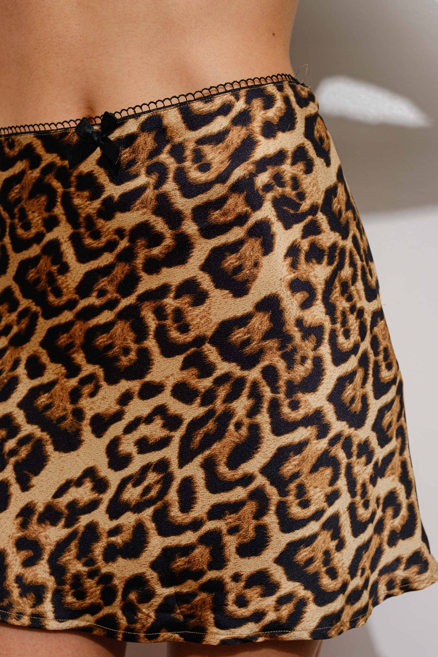 Carrie Satin Leopard Skirt