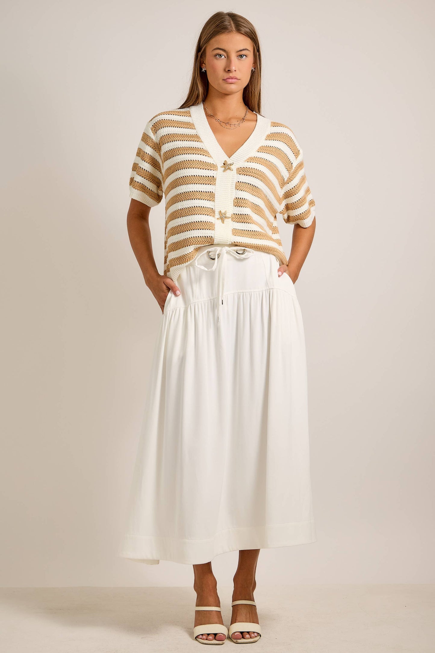 Nautical Stripe Cardigan with Starfish Button