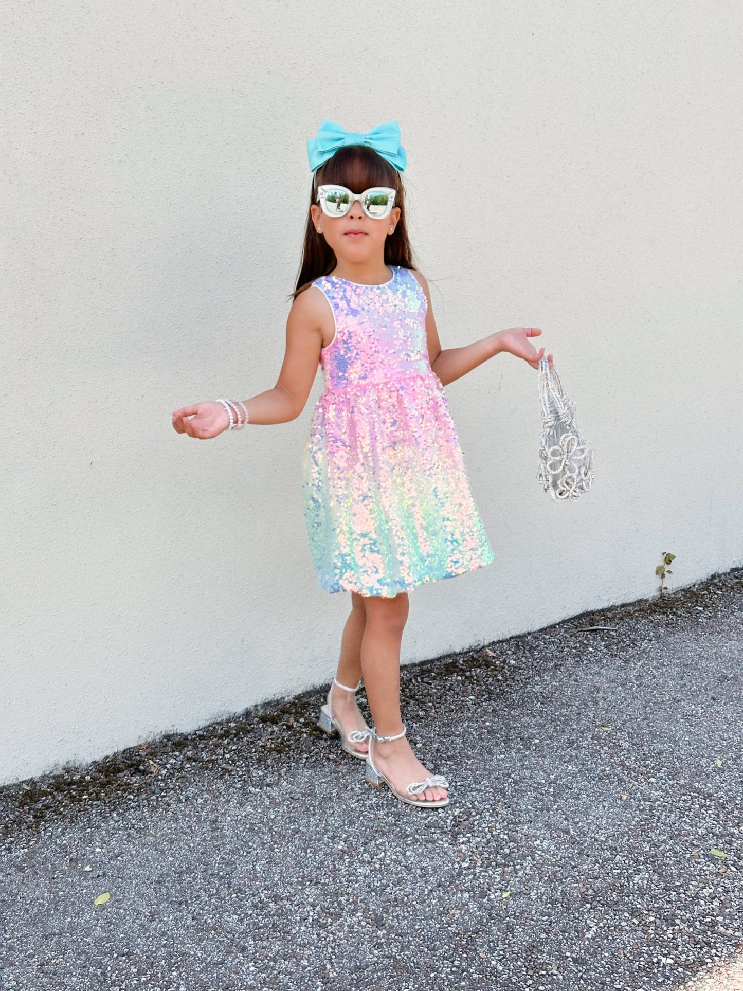 Girls Ombre Sequin Dress