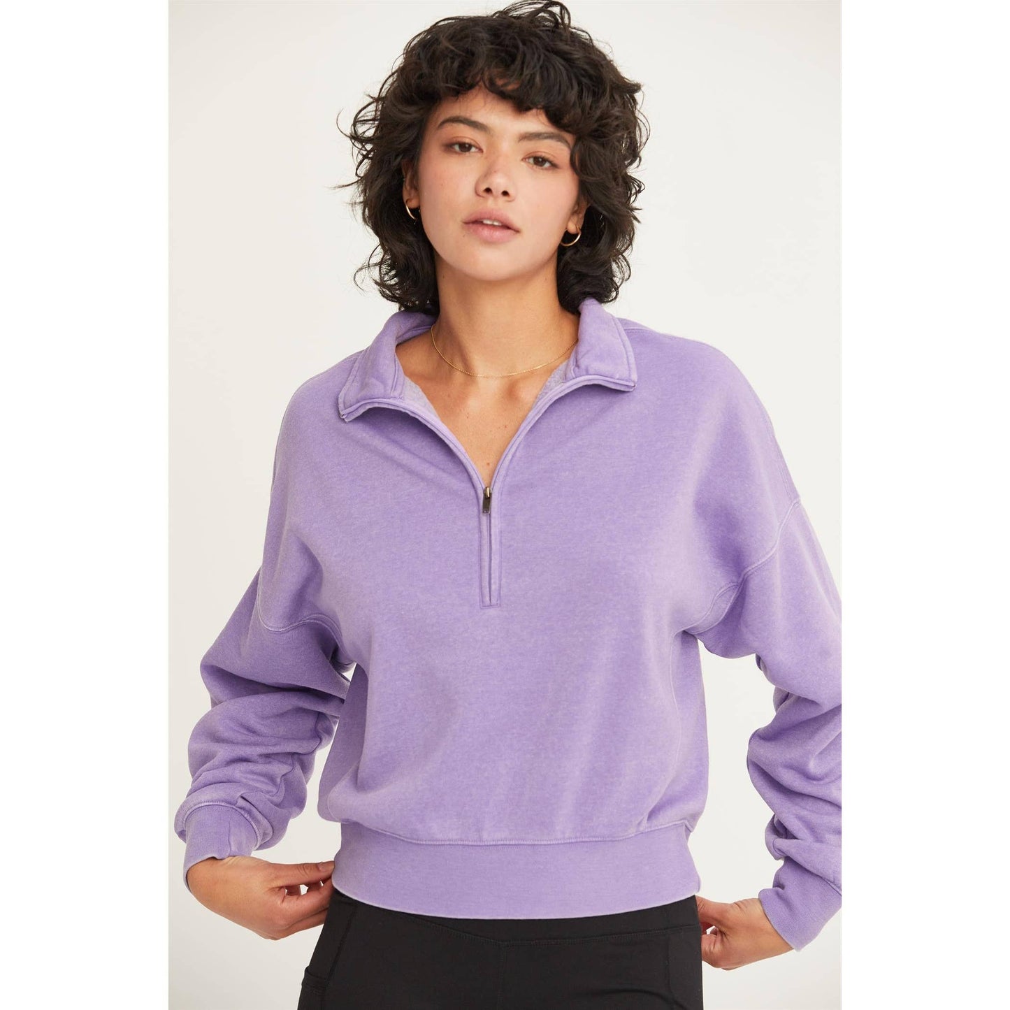 Kate Half-Zip Sweatshirt- Lavender