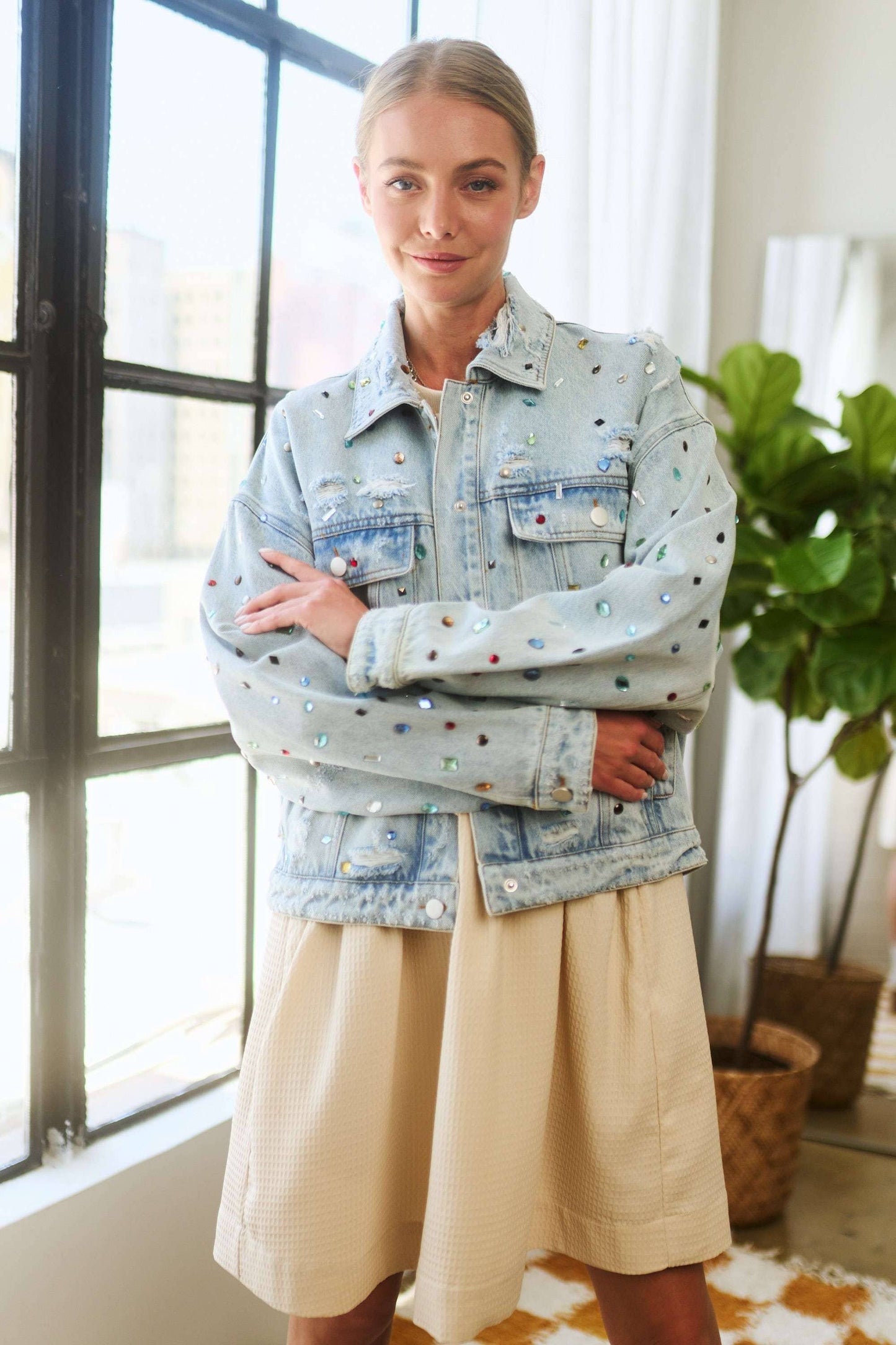 Erin Rhinestone Denim Jacket