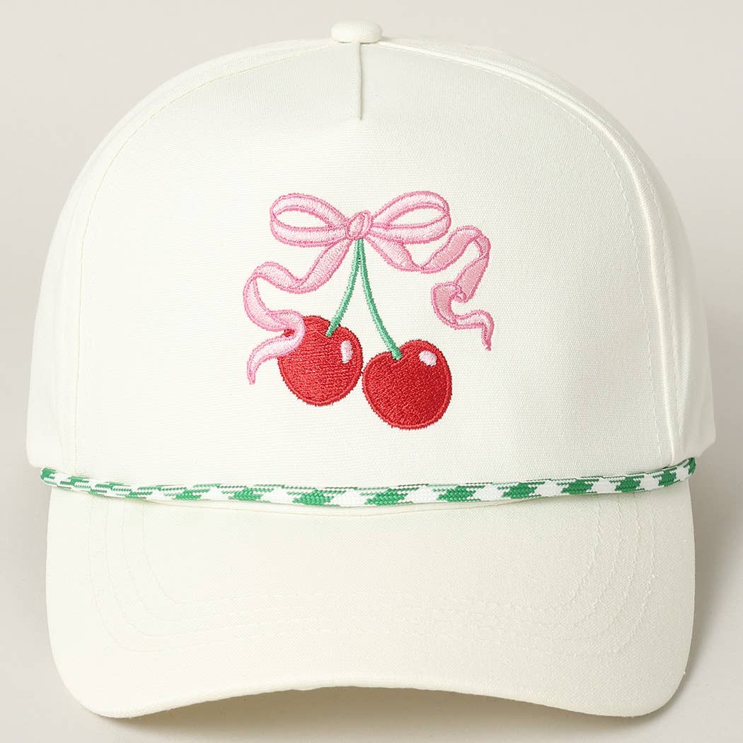 Cherry Ribbon Trucker Hat: Green
