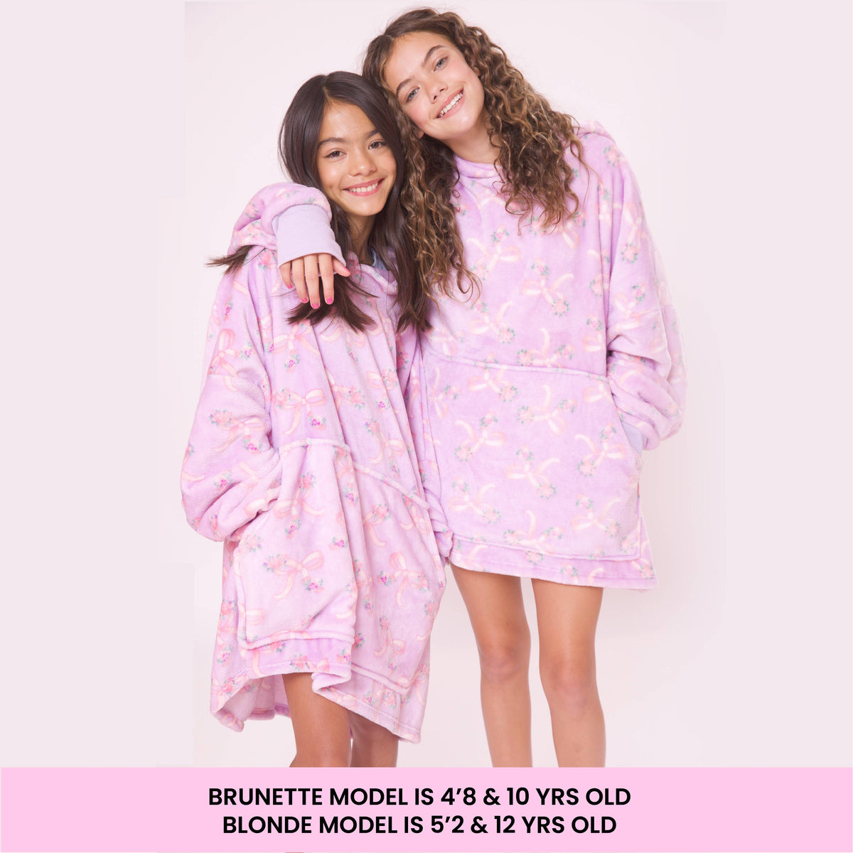 Girls- Fleece Printed Orchid Floral Blanket Hoodie