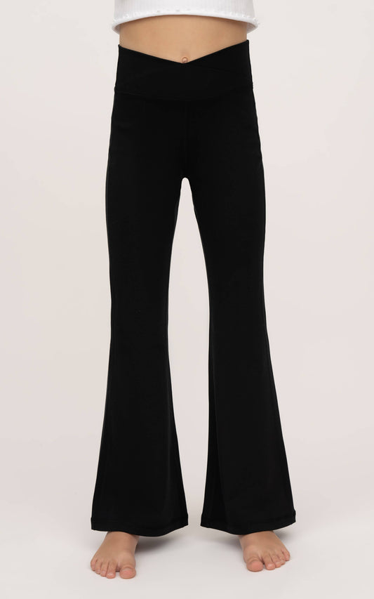 Girls- Crossover Flared Leggings
