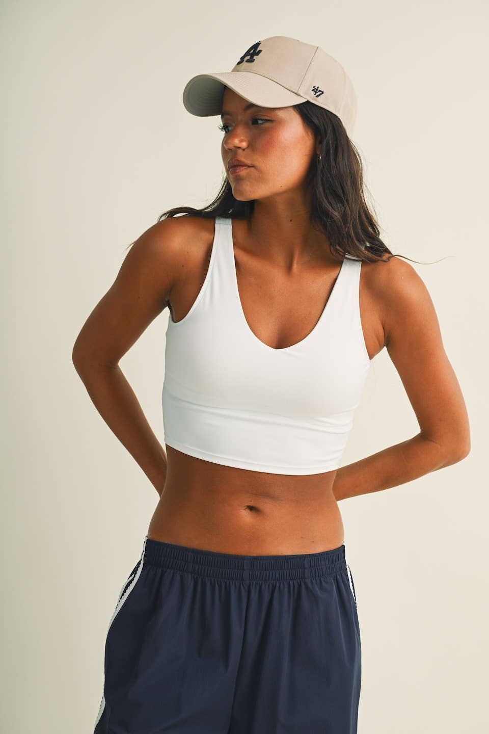 Aligned Performance Cropped Tank Top- Cream