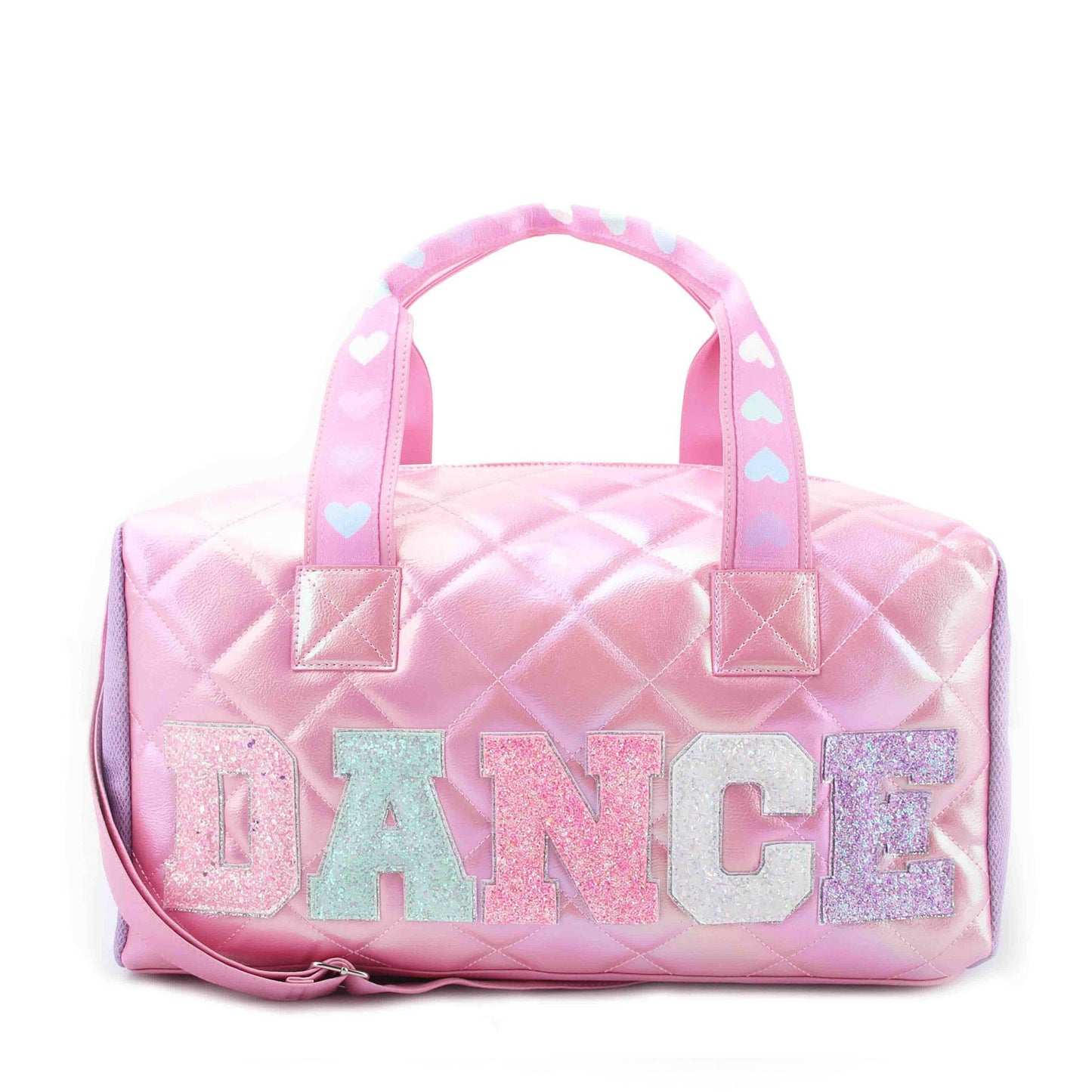 'Dance' Metallic Quilted Large Duffle Bag- Candy Pink