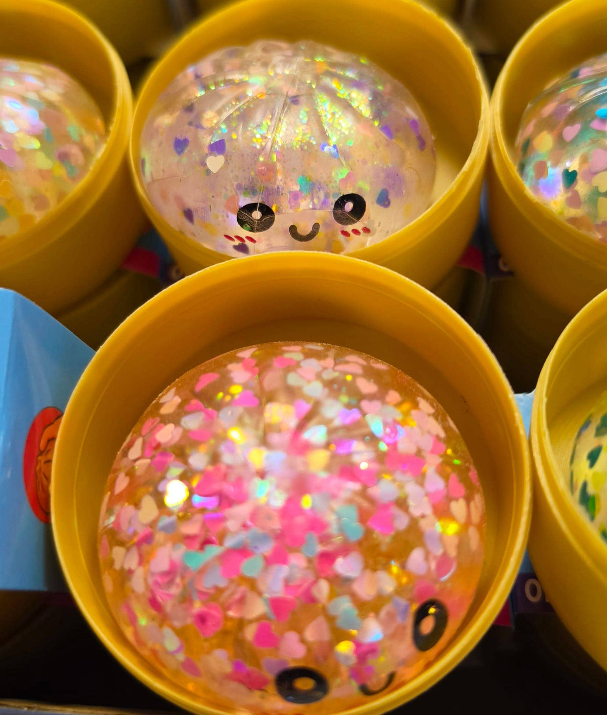 2.5" Heart Glitter Maltose Mini Dumpling Squishy
