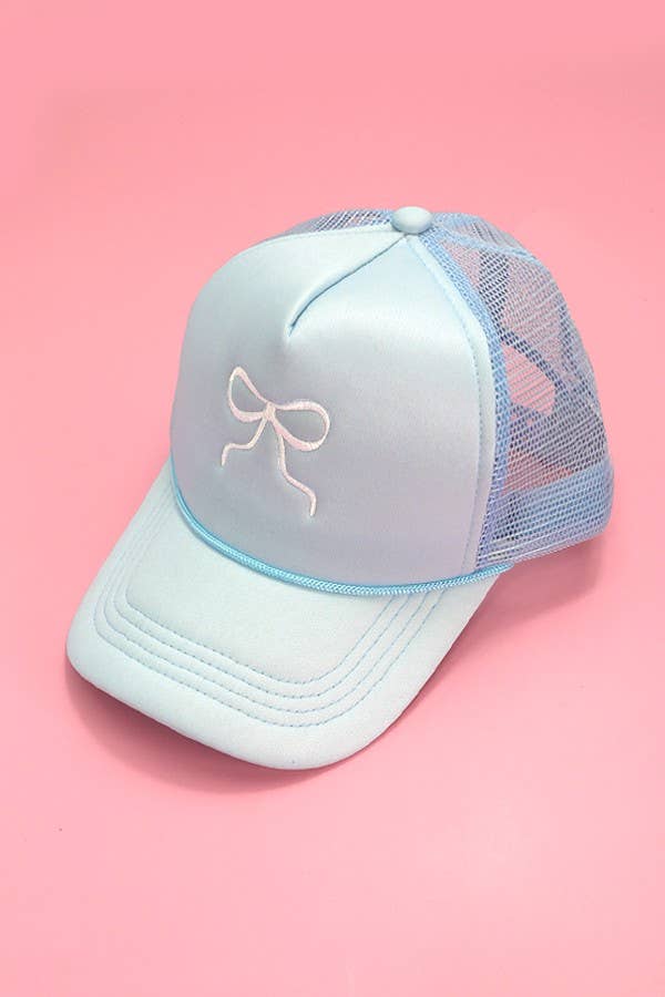 Bow Trucker Hat: Blue