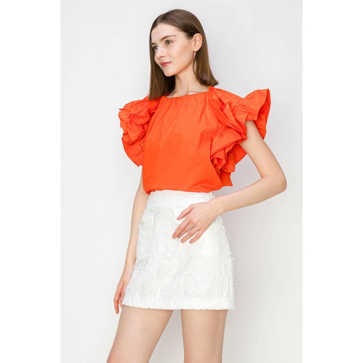 Connor Ruffle Sleeve Top