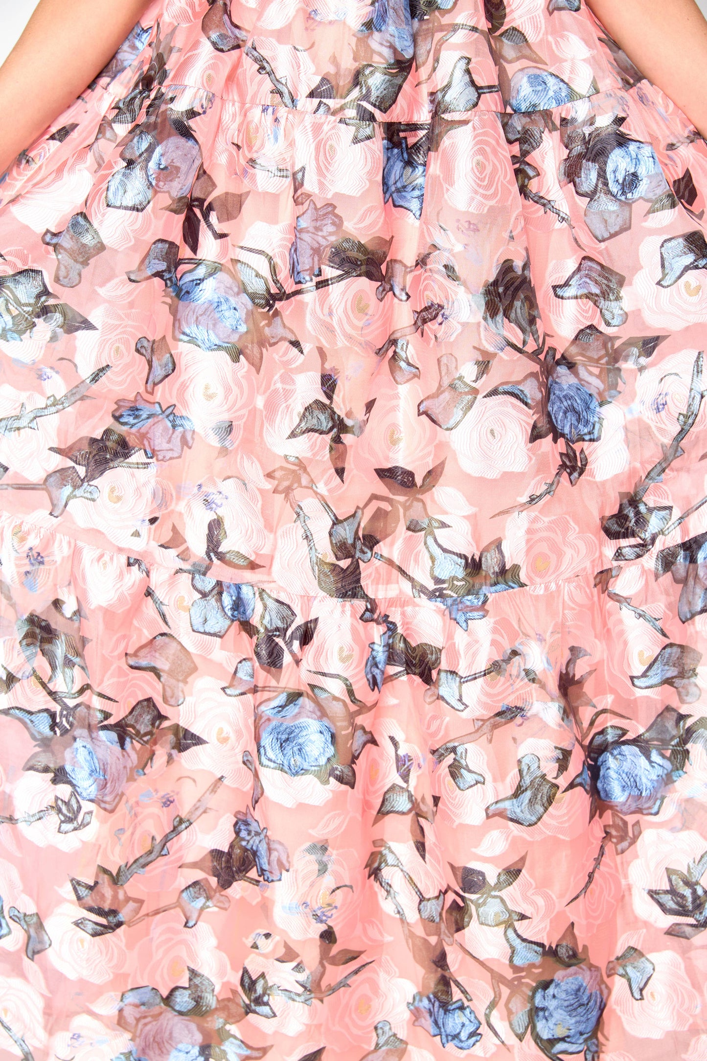 Lilly Pink Floral Flutter Maxi Dress