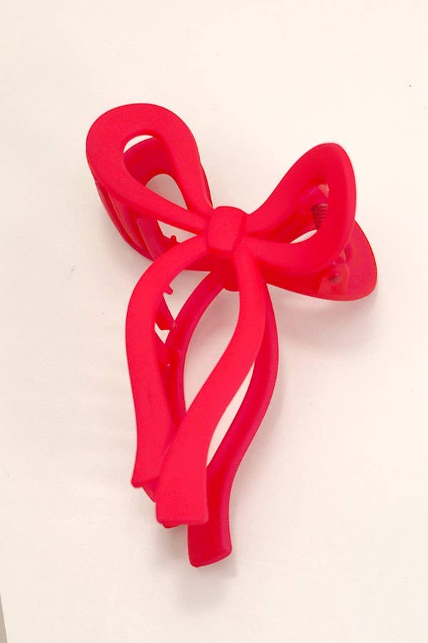 Bow Hair Claw- Red